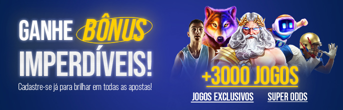 Bônus de boas-vindas de 100% até R$ 300 + 150 rodadas grátis no cassino