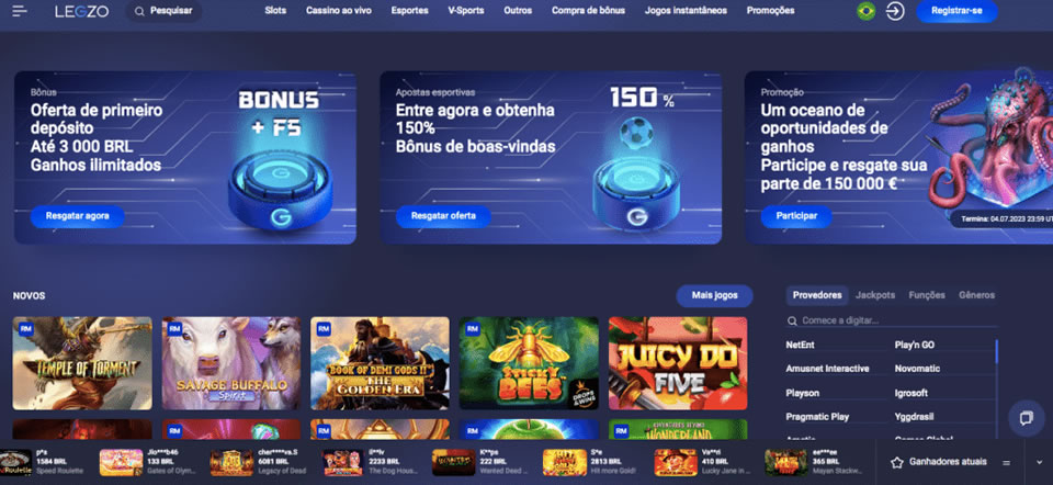 O bônus de boas-vindas para fãs de jogos de cassino online é de 100% no primeiro depósito, até o máximo de R$ 500, com depósito mínimo de R$ 10. Os usuários só precisam inserir o código “CASINO100” no início do processo do primeiro depósito.