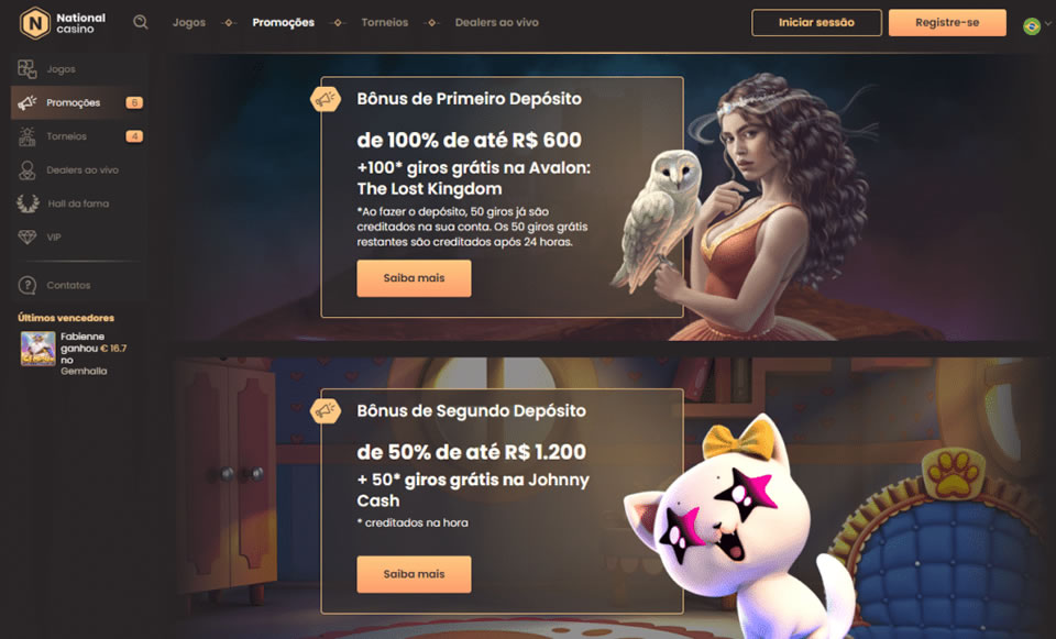 Experimente diferentes jogos gratuitamente e abra seu espaço de apostas.